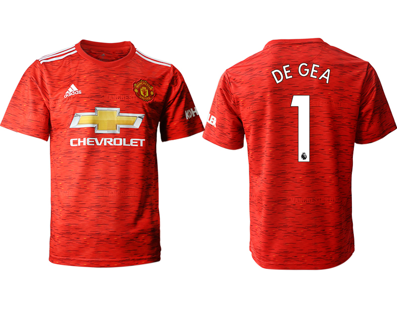 Men 2020-2021 club Manchester United home aaa version #1 red Soccer Jerseys